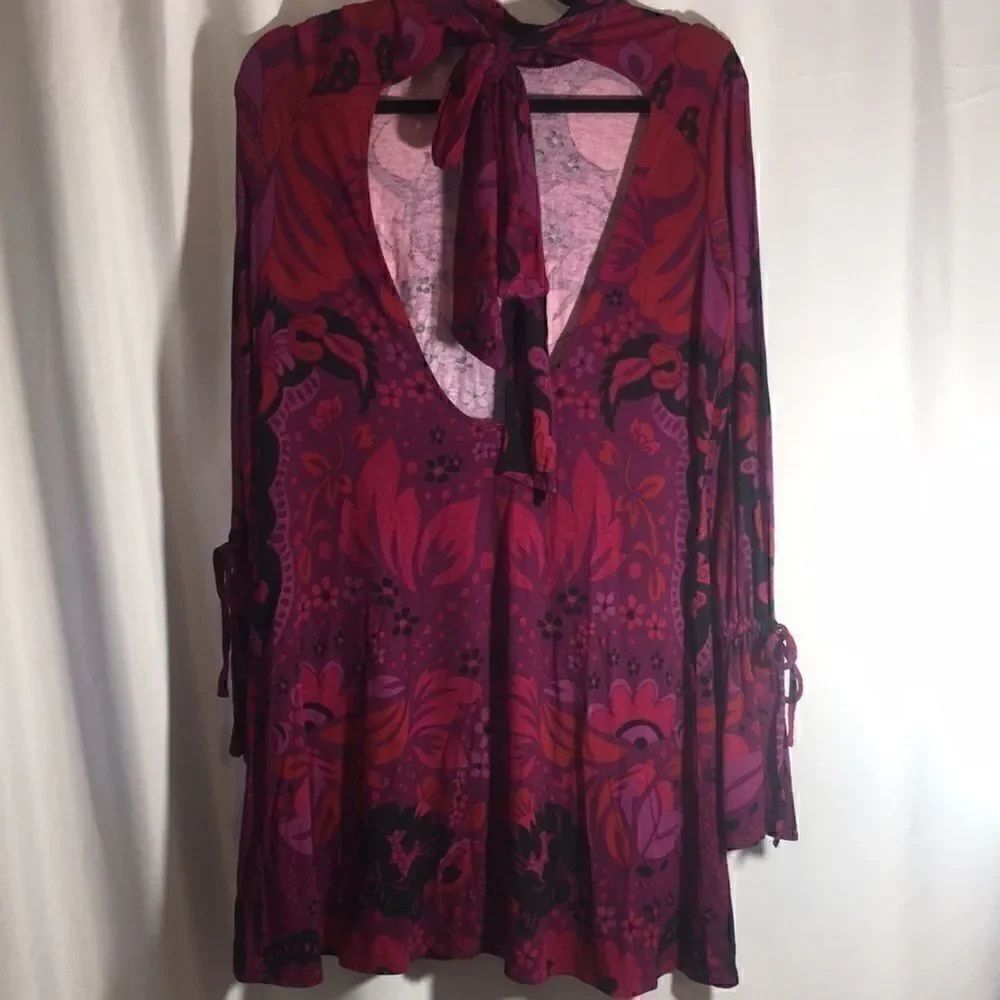 FREE PEOPLE MOCK MINI FLORAL DRESS - Picture 6 of 8
